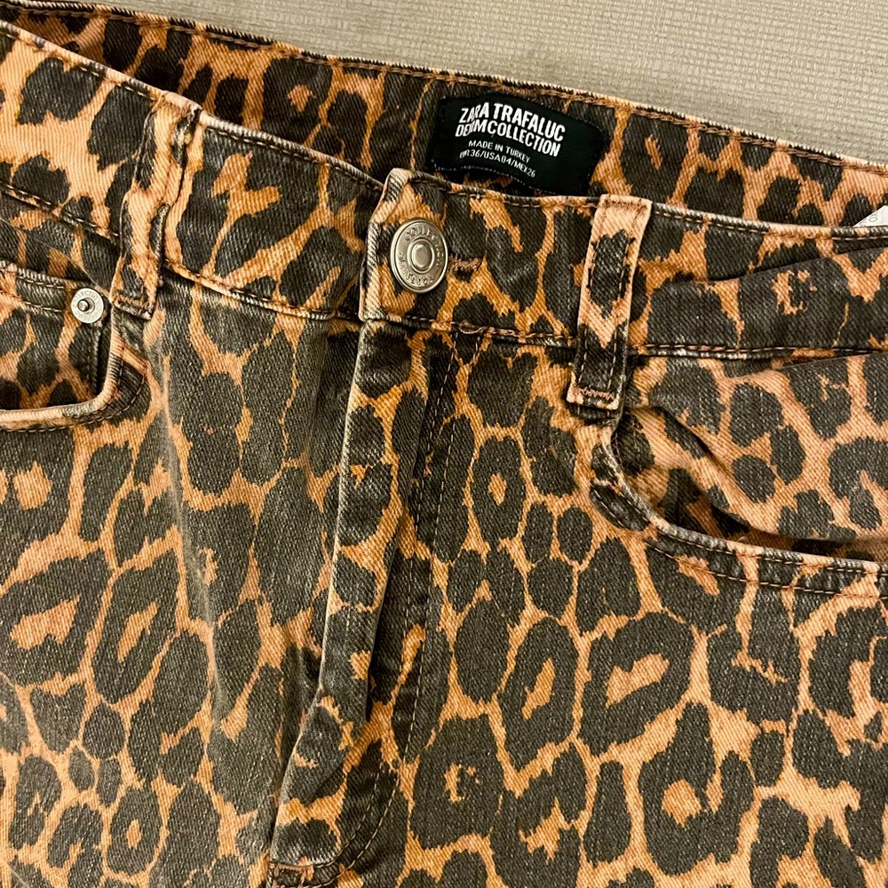 Zara Leopard Print Jeans